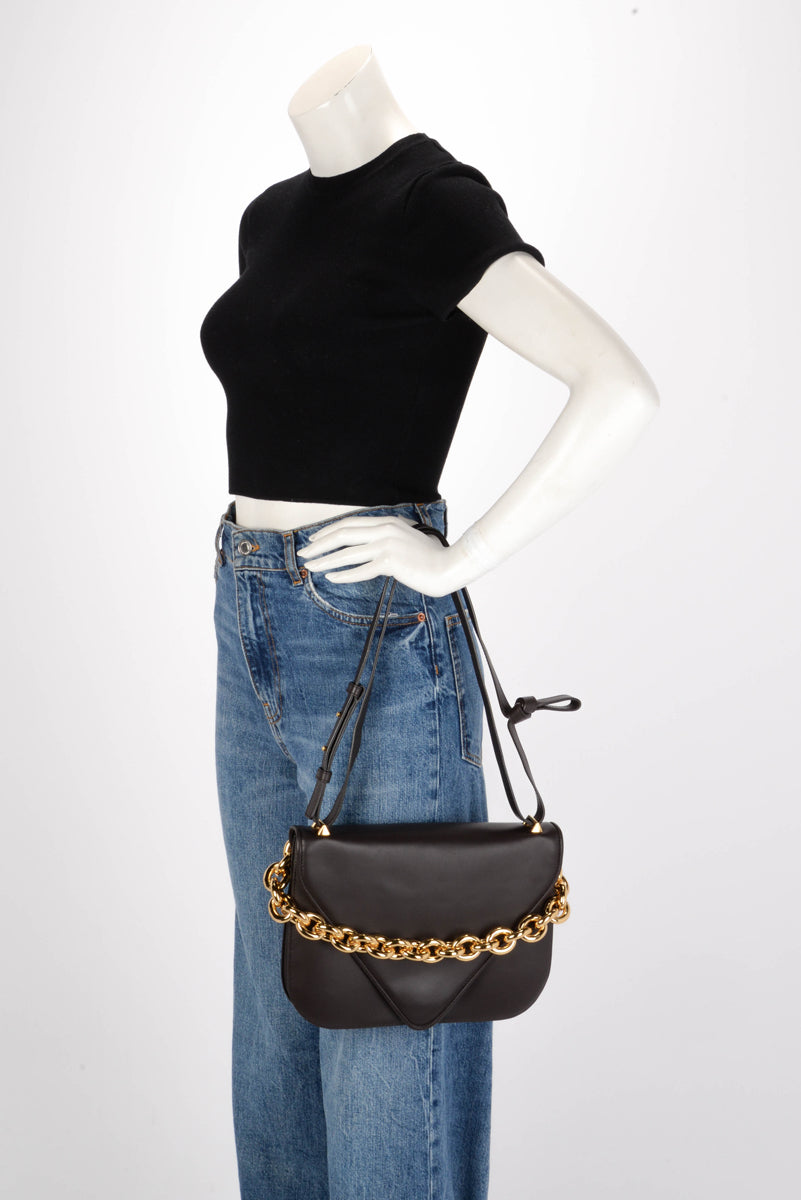 Bottega Veneta Dark Brown Calfskin Large Mount Bag