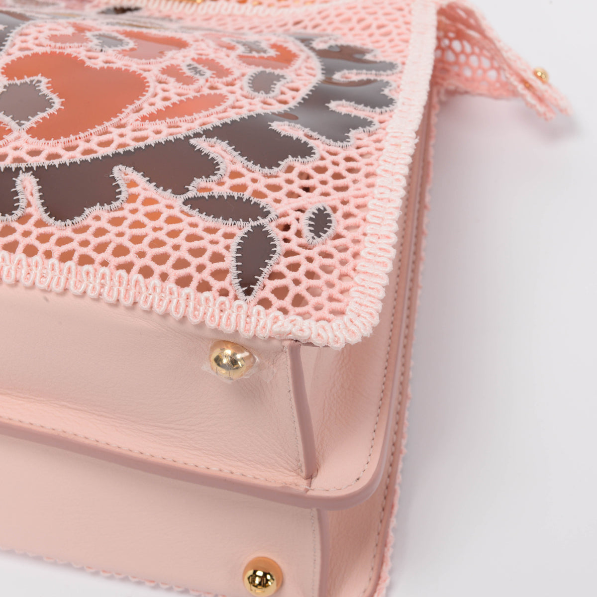 Fendi Pink Macrame Medium Peekaboo ISeeU Bag