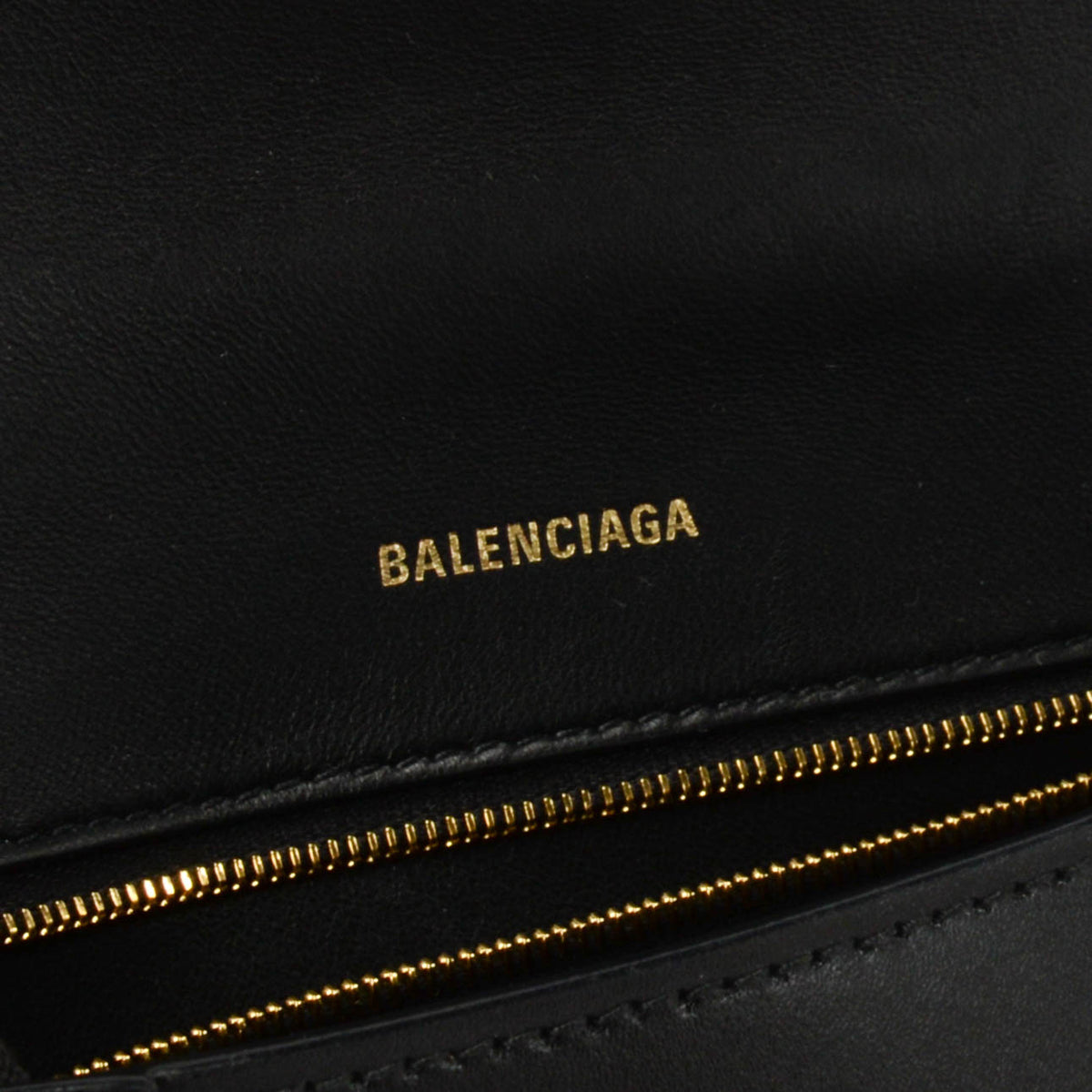Balenciaga Black Shiny Box Calf Small Hourglass Bag