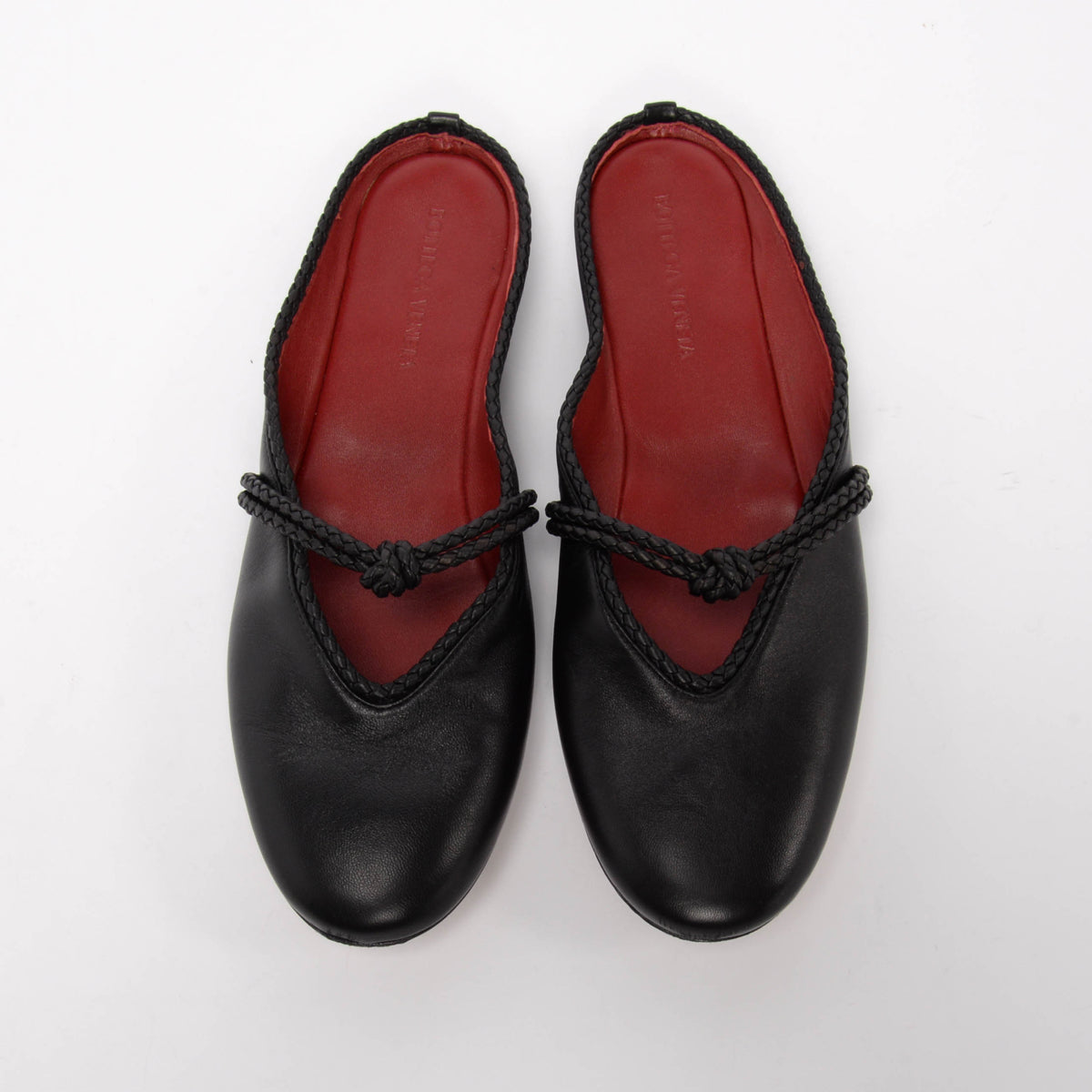 Bottega Veneta Black Lambskin Rosa Mary-Jane Ballerina Flats 39