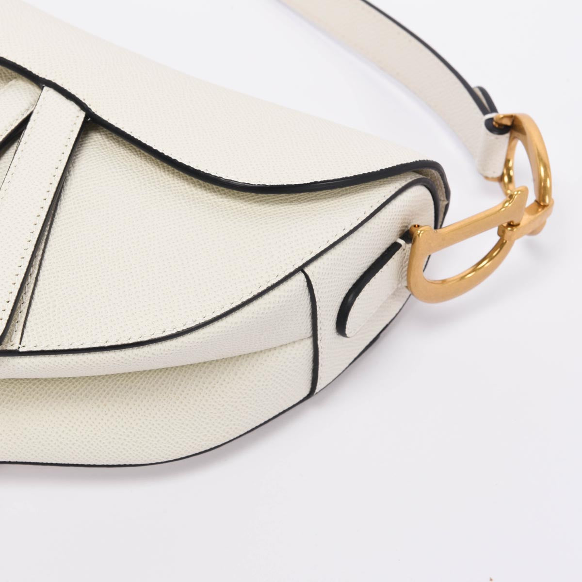 Dior Latte Grained Calfskin Saddle Bag