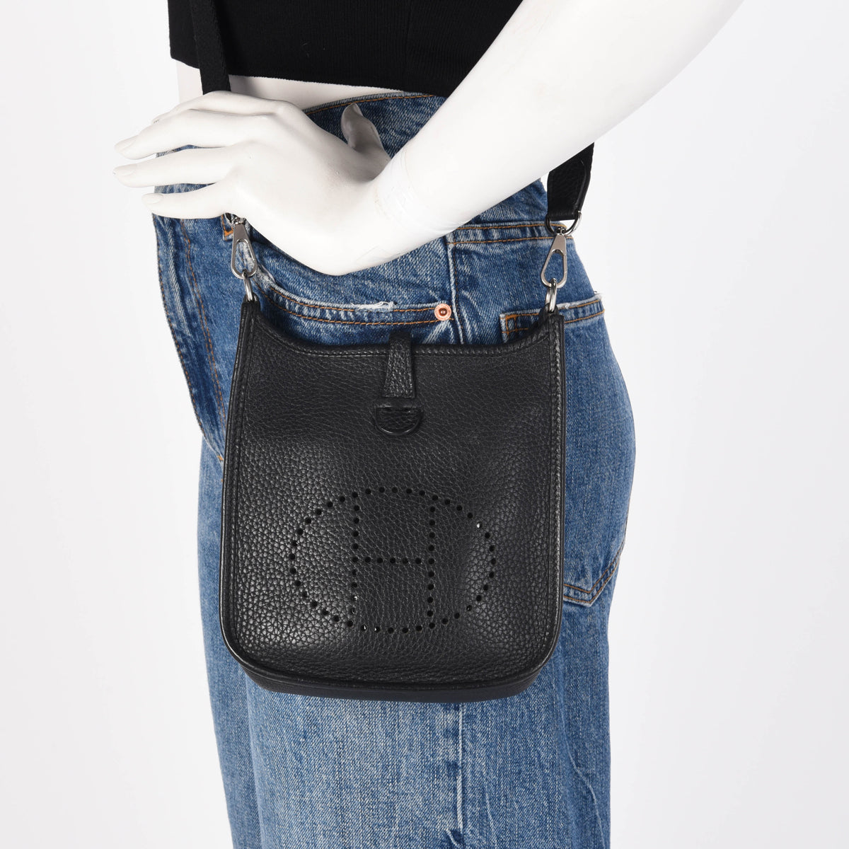 Hermes Black Clemence Evelyne TPM Bag