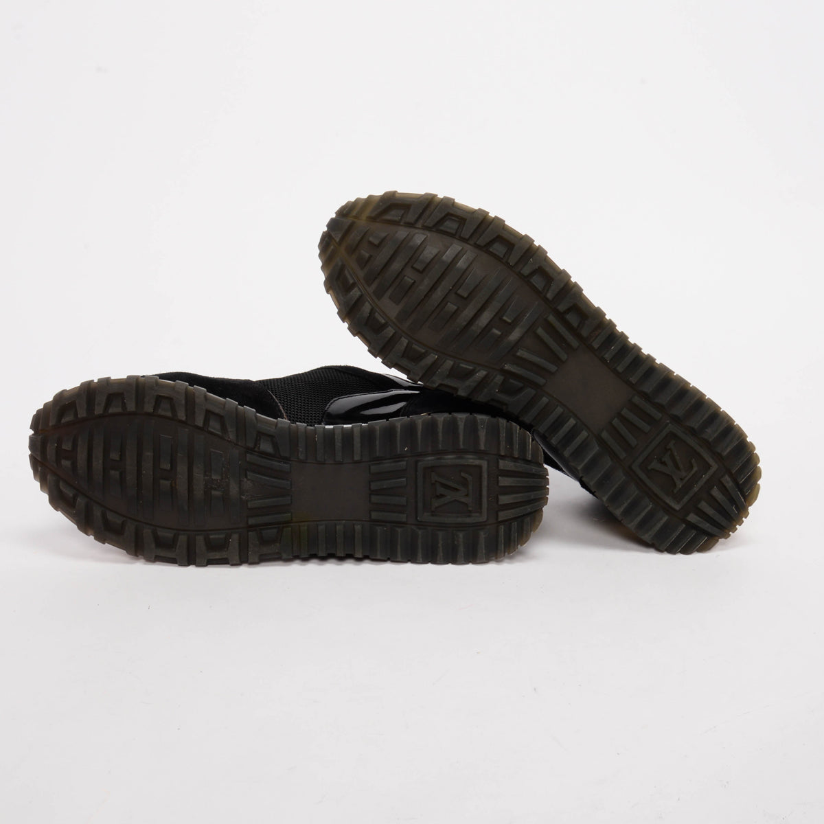 Louis Vuitton Black Suede & Monogram Run Away Sneakers 38