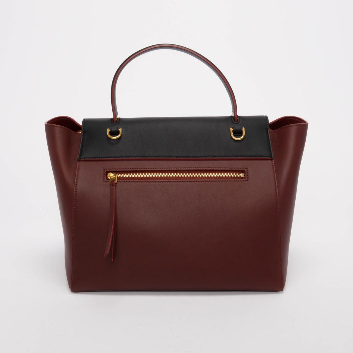 Celine Burgundy & Black Smooth Calfskin Belt Bag