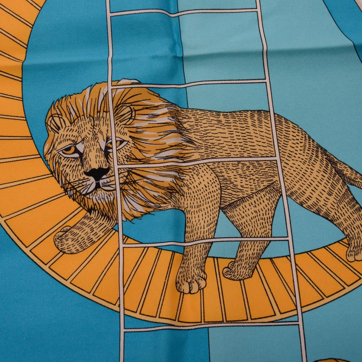 Hermes Blue Silk Circus Scarf 90