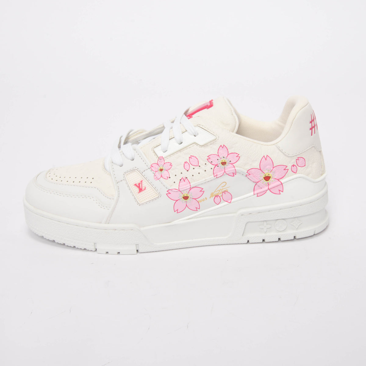 Louis Vuitton x TM Embossed Monogram Cherry Blossom Trainer Sneakers 38
