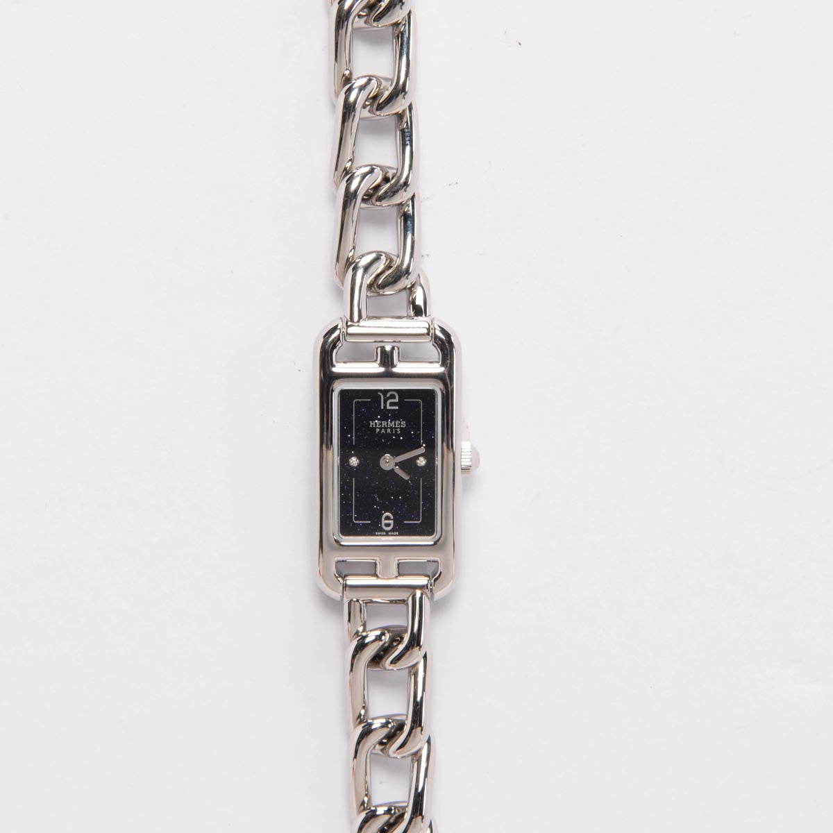 Hermes Steel Aventurine Dial Small Model Nantucket Watch