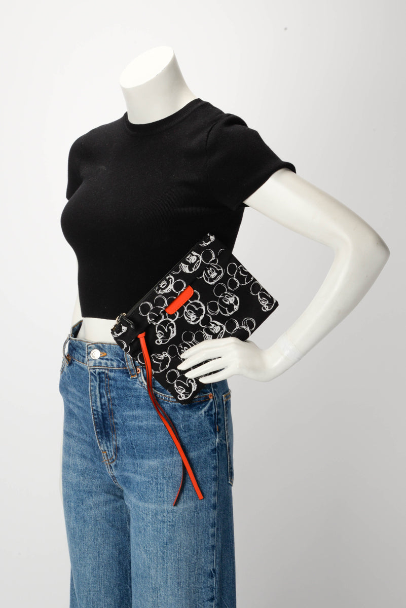 Stella McCartney Black & White Canvas Mickey Mouse Pouch