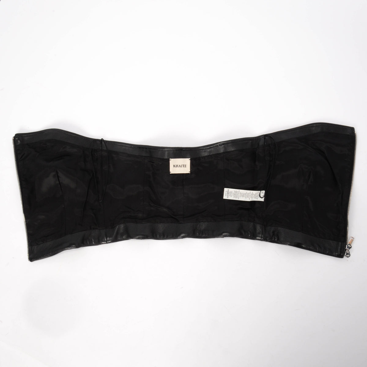 Khaite Black Lambskin Ira Bustier Top US 4