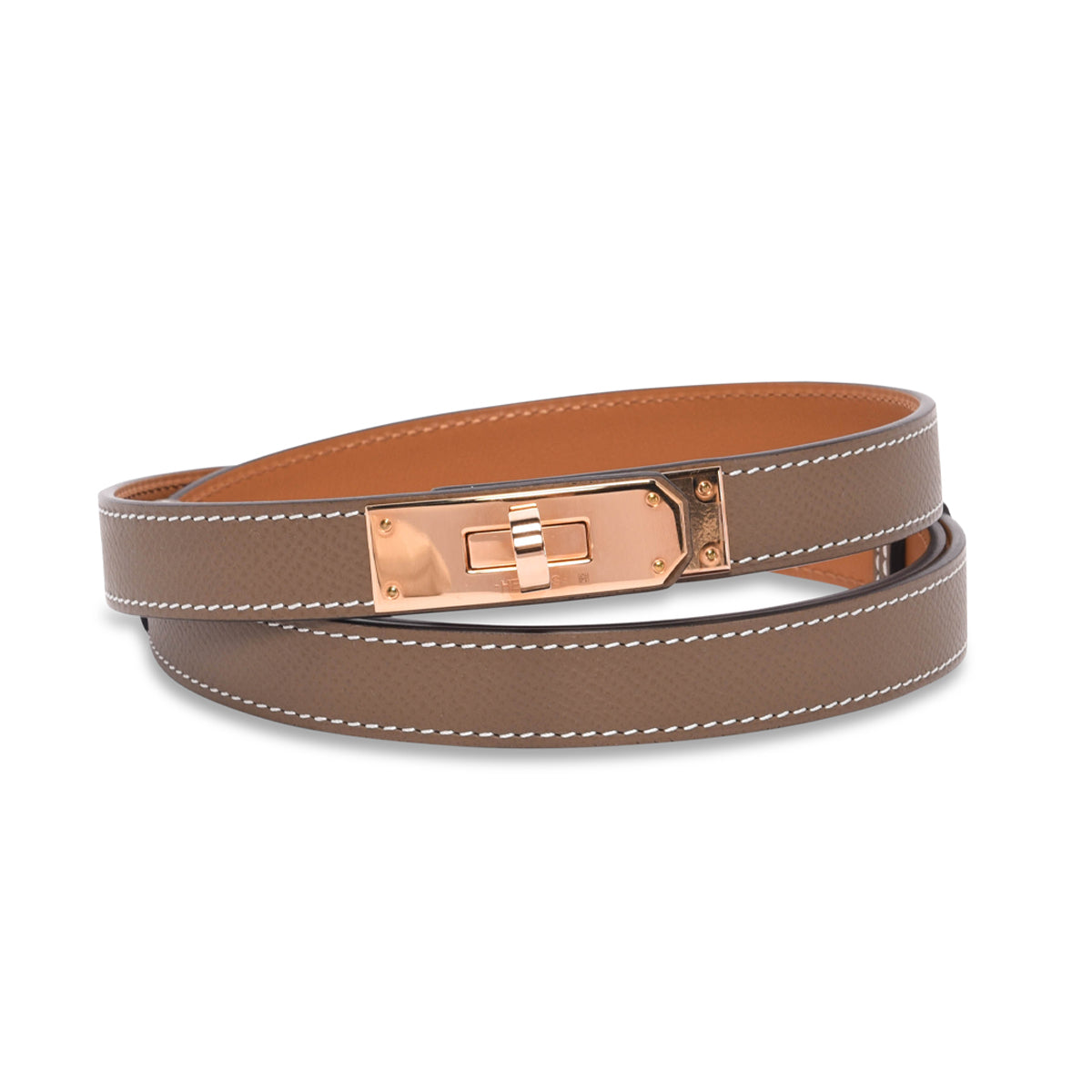 Hermes Etoupe Epsom Kelly 18 Belt RGHW