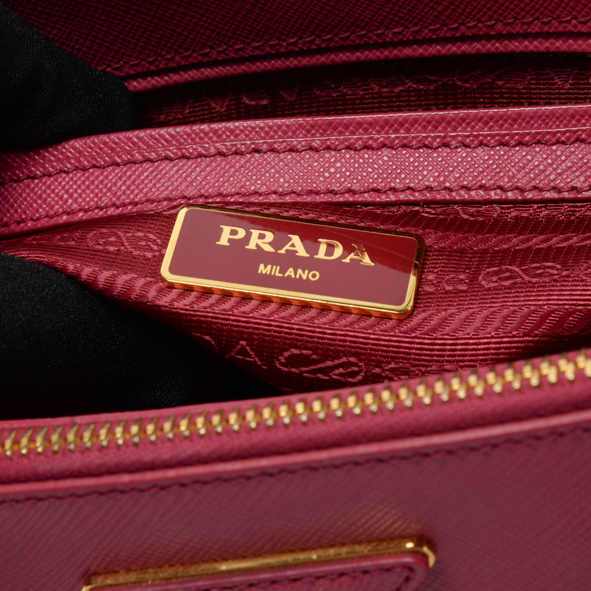 Prada Fuchsia Saffiano Lux Small Galleria Tote