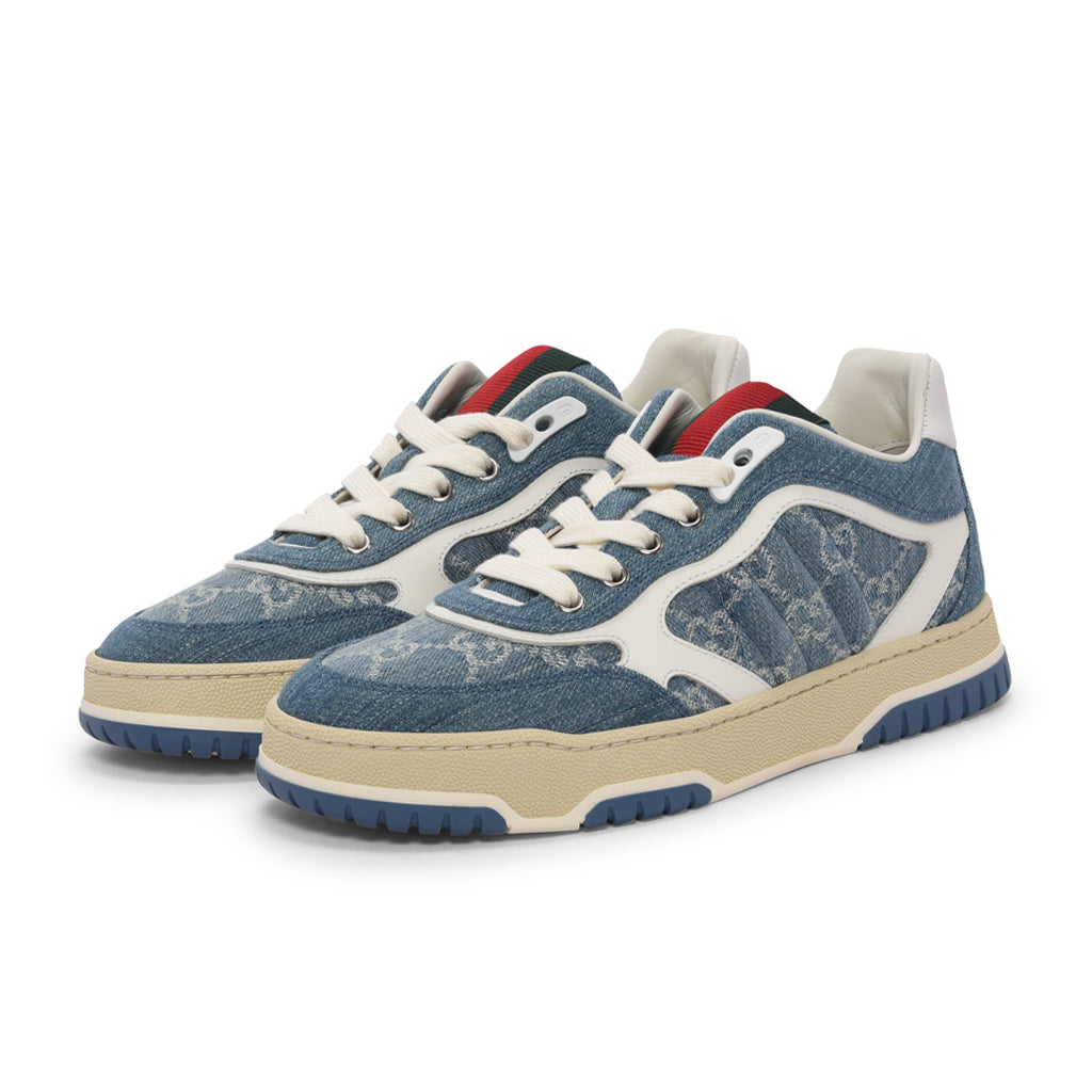 Gucci Blue Denim GG Re-Web Sneakers 37.5
