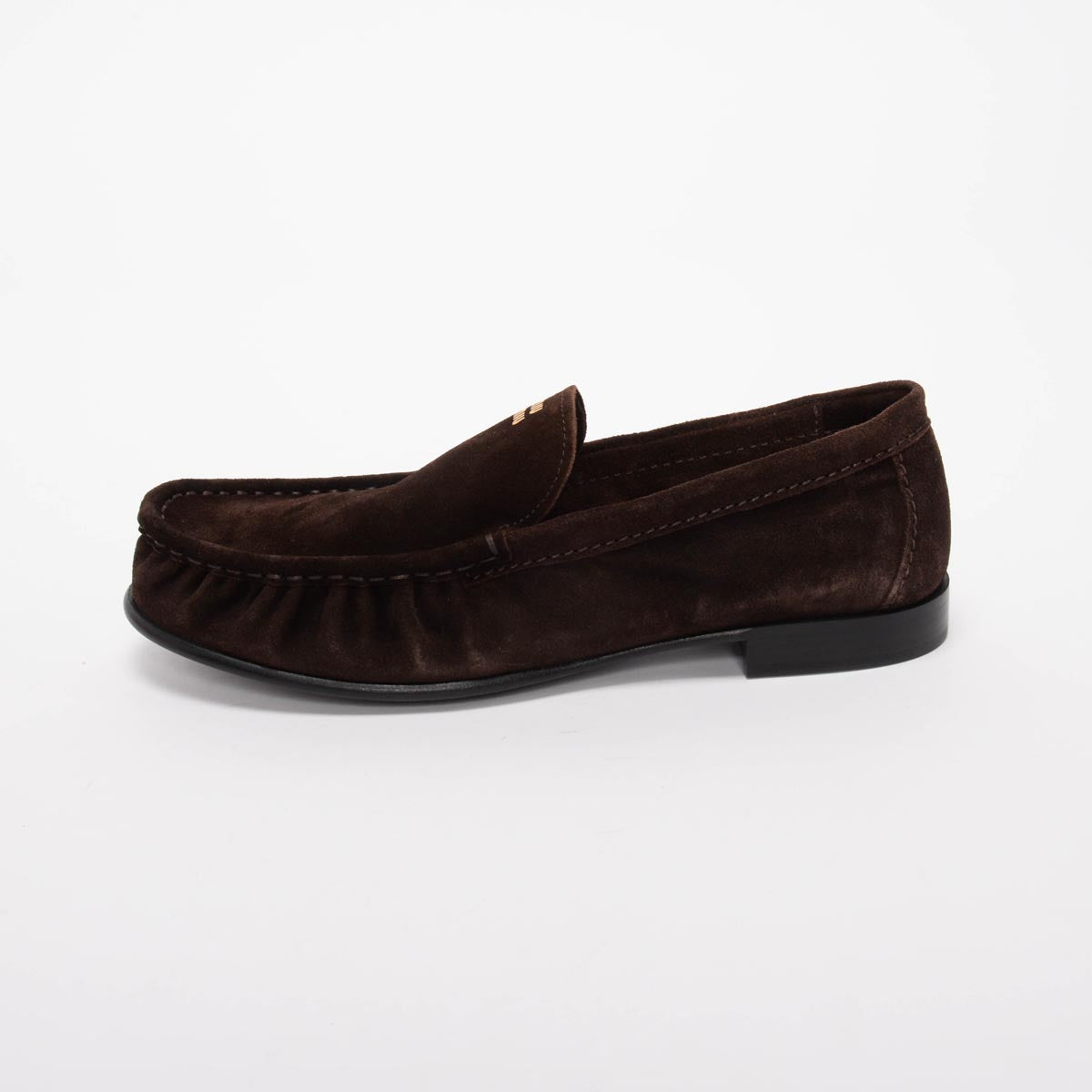 Miu Miu Dark Brown Suede Loafers 37.5