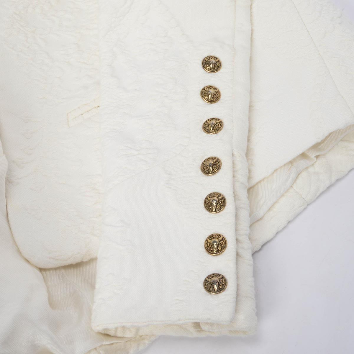 Balmain White Embroidered Open Jacket FR 36