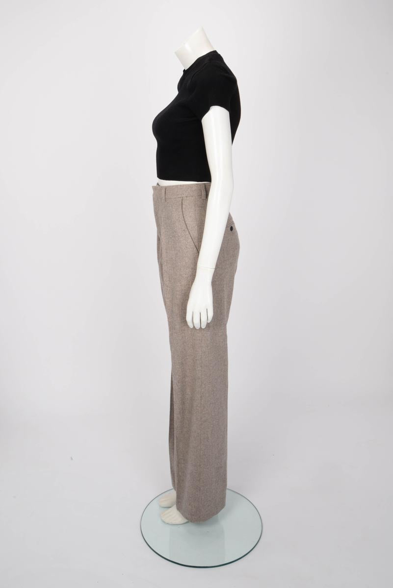 Celine Taupe Marl Wool Tixie Pants FR 34