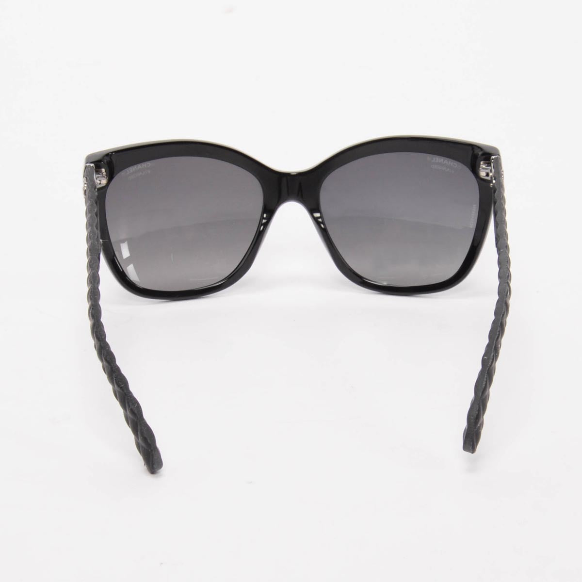 Chanel Black Quilted Arm Butterfly Sunglasses
