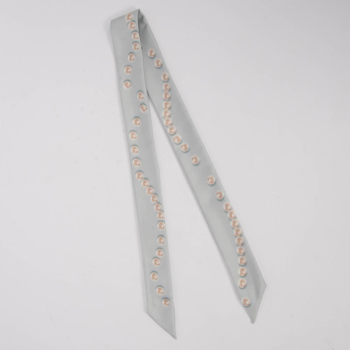 Chanel Light Blue Silk Pearl CC Slim Bandeau