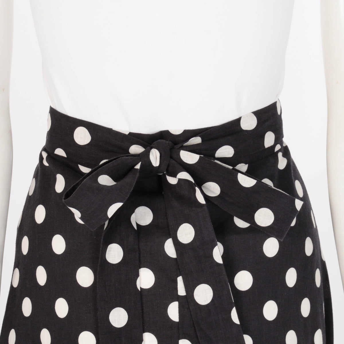 Zimmermann Black & White Linen Bellitude Wrap Skirt 0