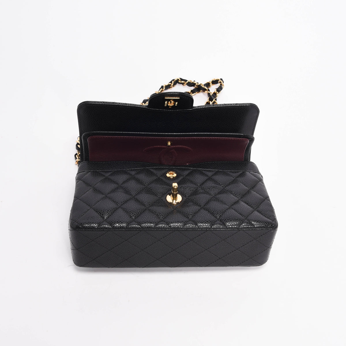 Chanel Black Quilted Caviar Small Classic Flap Bag
