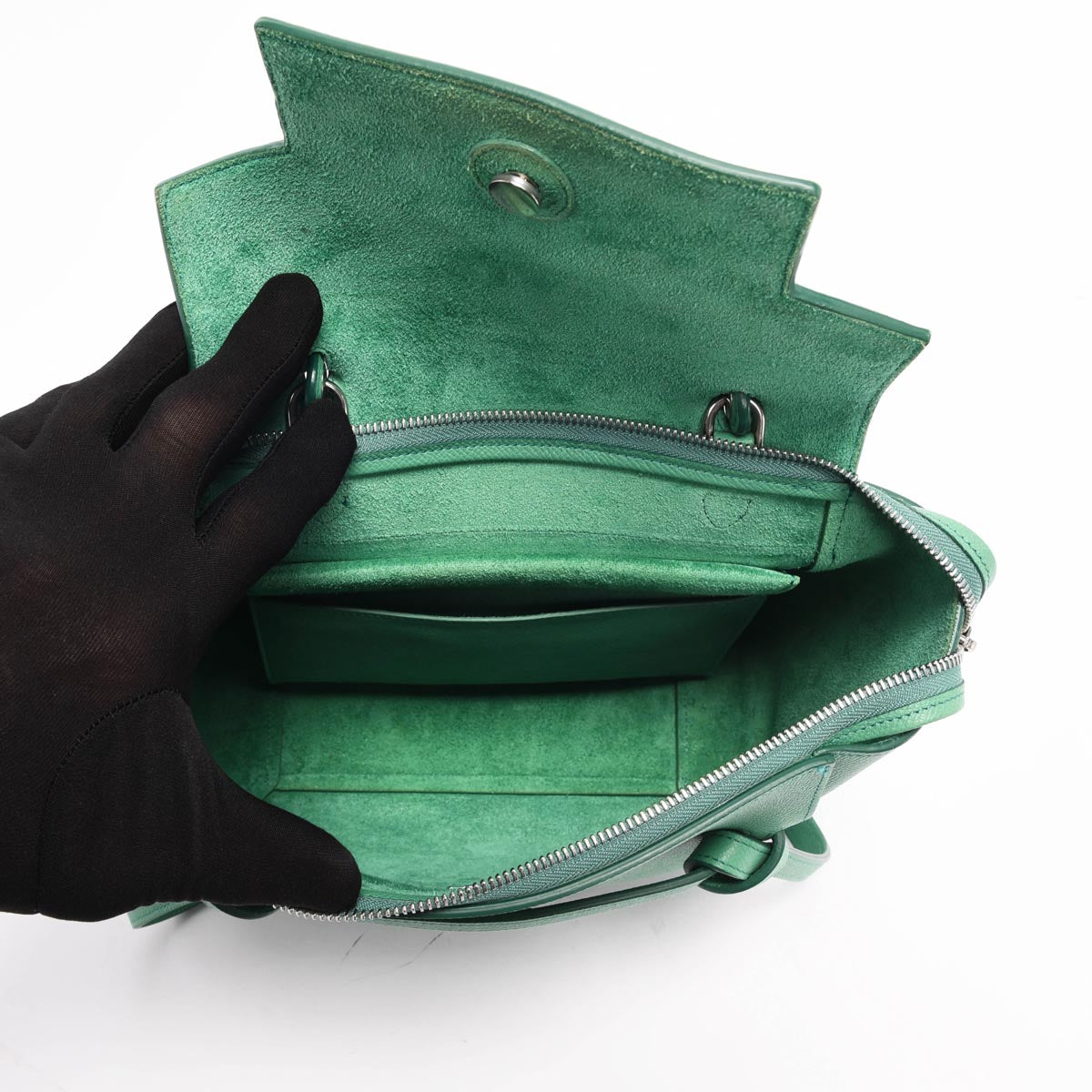 Celine Pop Green Grained Calfskin Micro Belt Bag