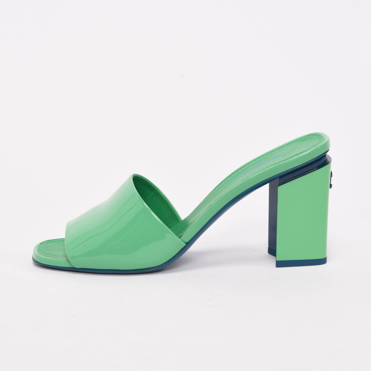 Chanel Green & Turquoise Patent CC Mules 40
