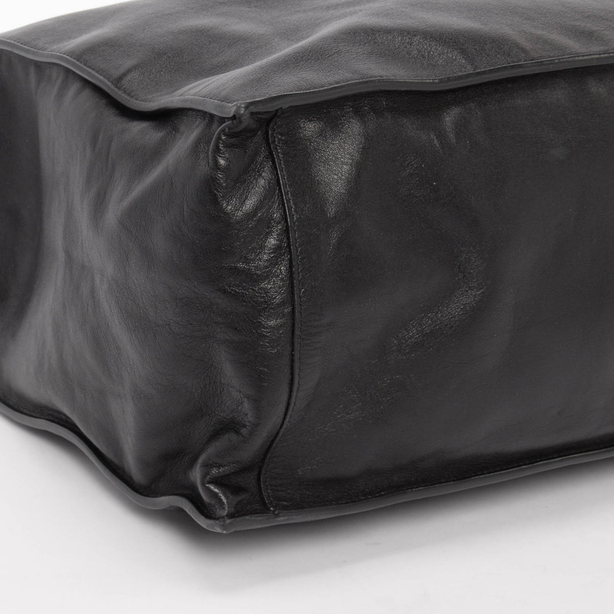 Saint Laurent Black Smooth Calfskin Rive Gauche Tote