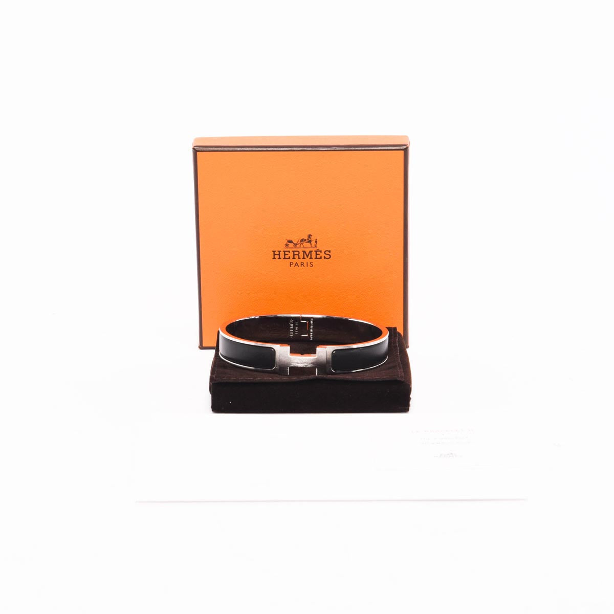 Hermes Black Matte Enamel Clic HH Bracelet