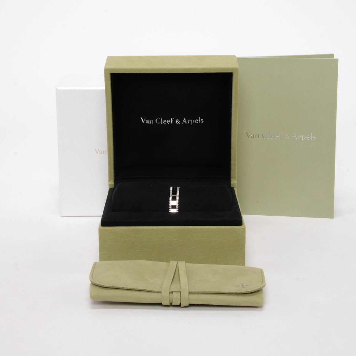 Van Cleef & Arpels 18k White Gold Perlee Signature Bracelet