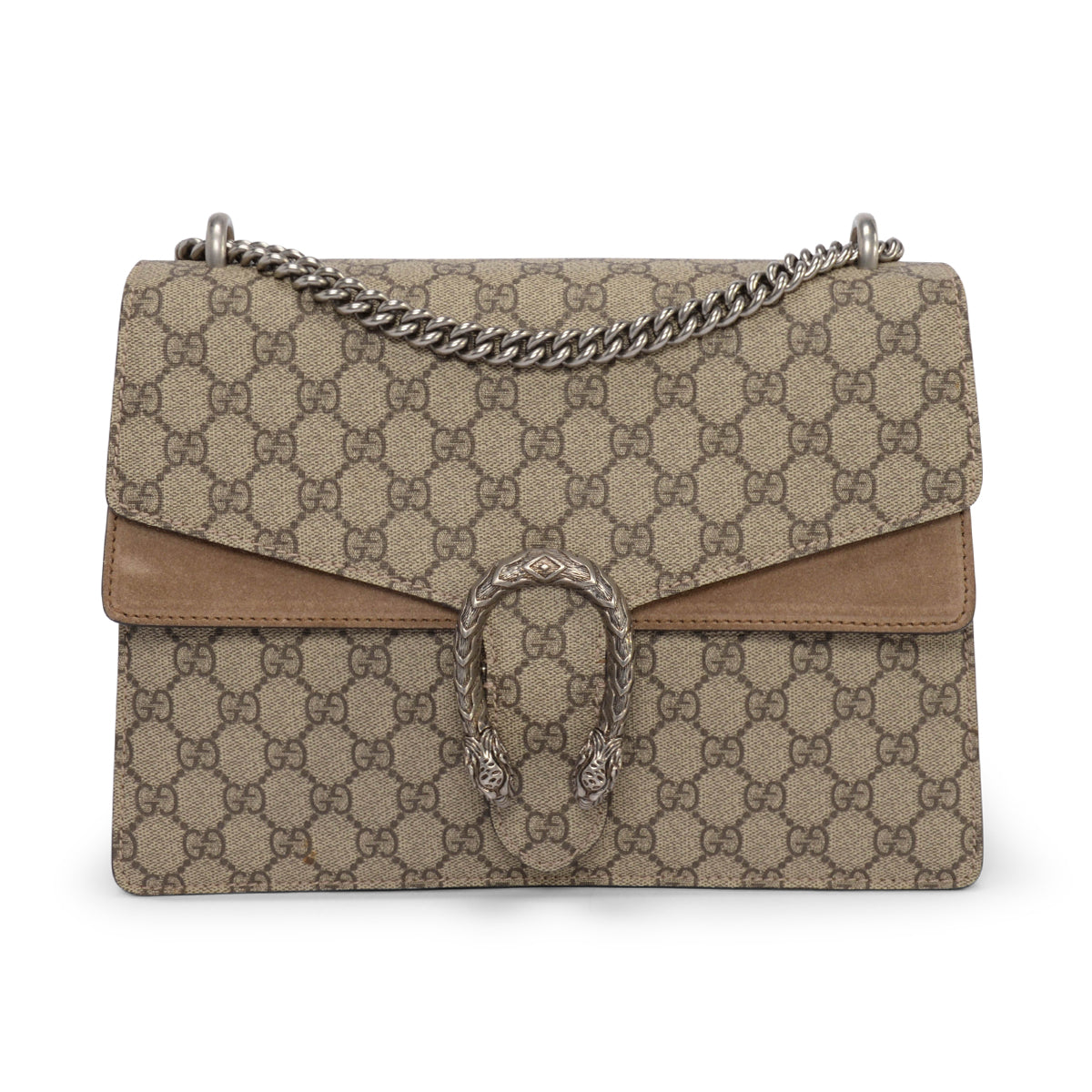 Gucci Beige GG Supreme Medium Dionysus Shoulder Bag