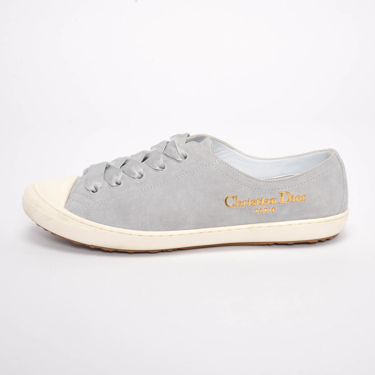 Dior Pale Blue Suede Lucky Sneakers 38