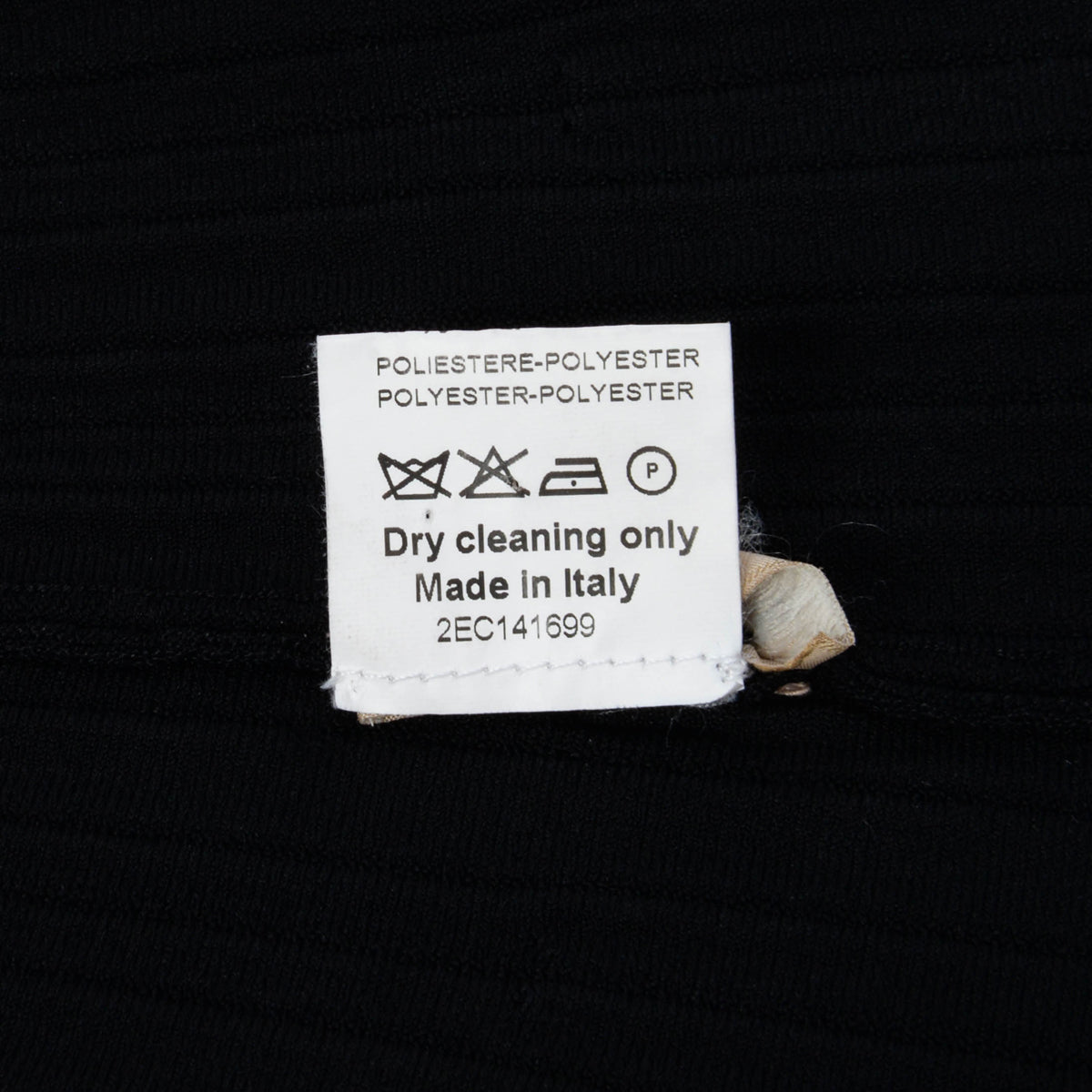 Alaia Black Ribbed Long Sleeve Dress M