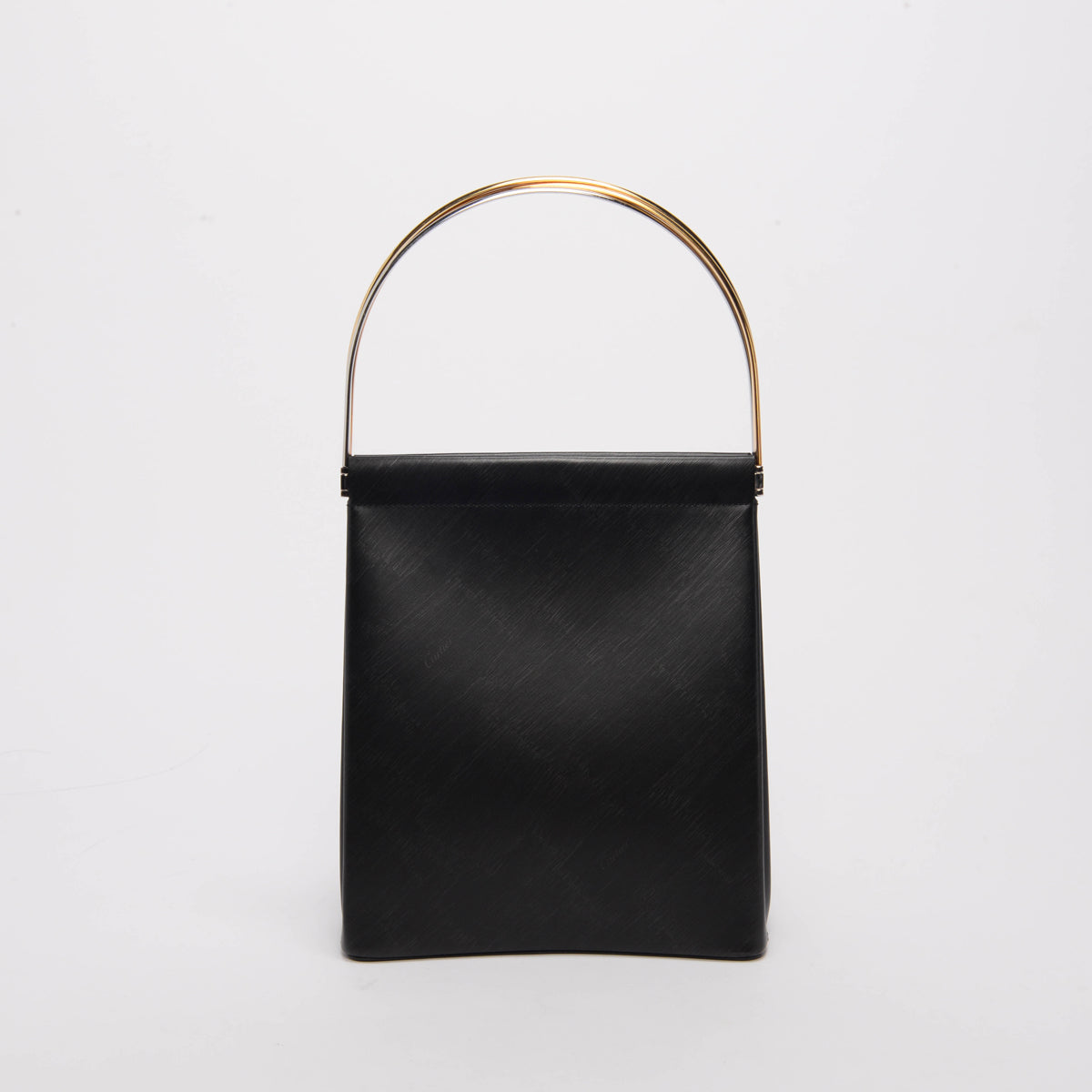 Cartier Black Embossed Calfskin Trinity Tote
