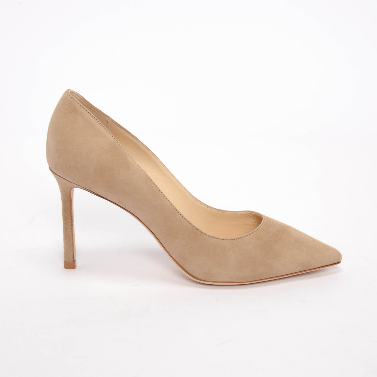 Jimmy Choo Beige Suede Romy 85 Pumps 36.5