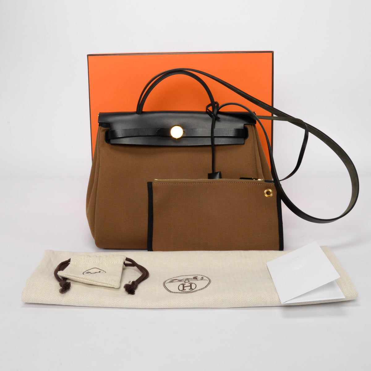 Hermes Alezan & Noir Military Canvas & Hunter Herbag Zip 31