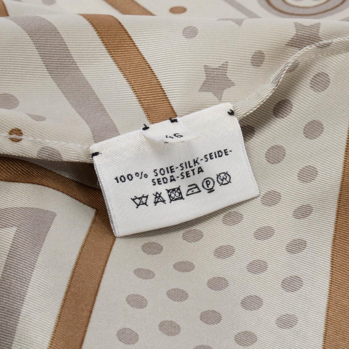 Hermes Beige Silk Les Cles Maxi Dress FR 46