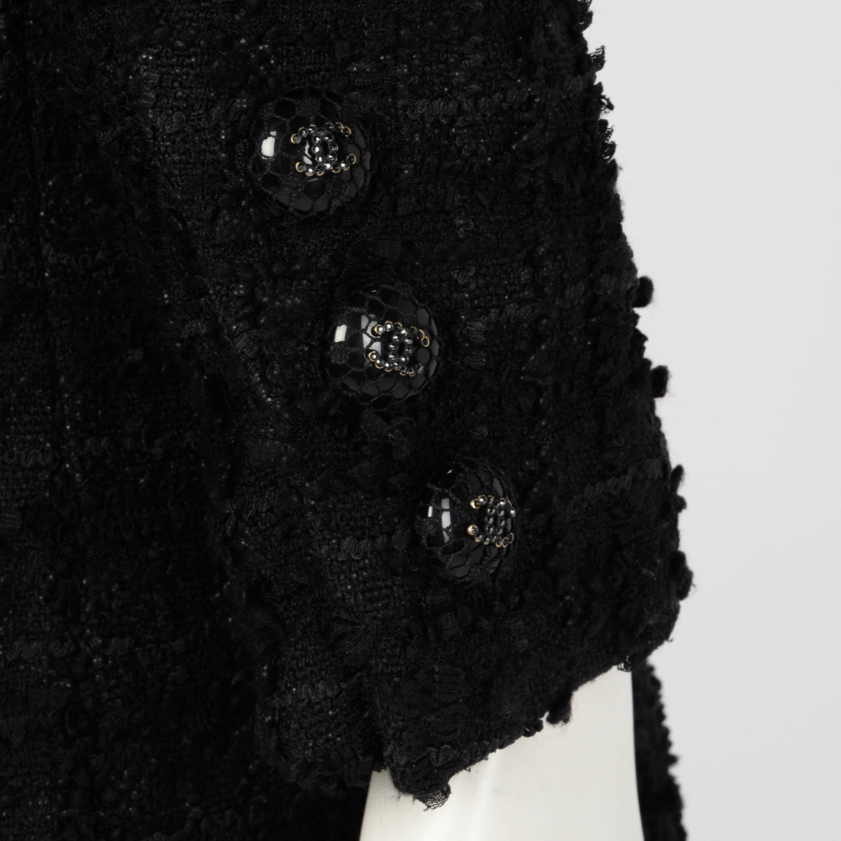 Chanel Black Fantasy Tweed D.B. Jacket FR 34