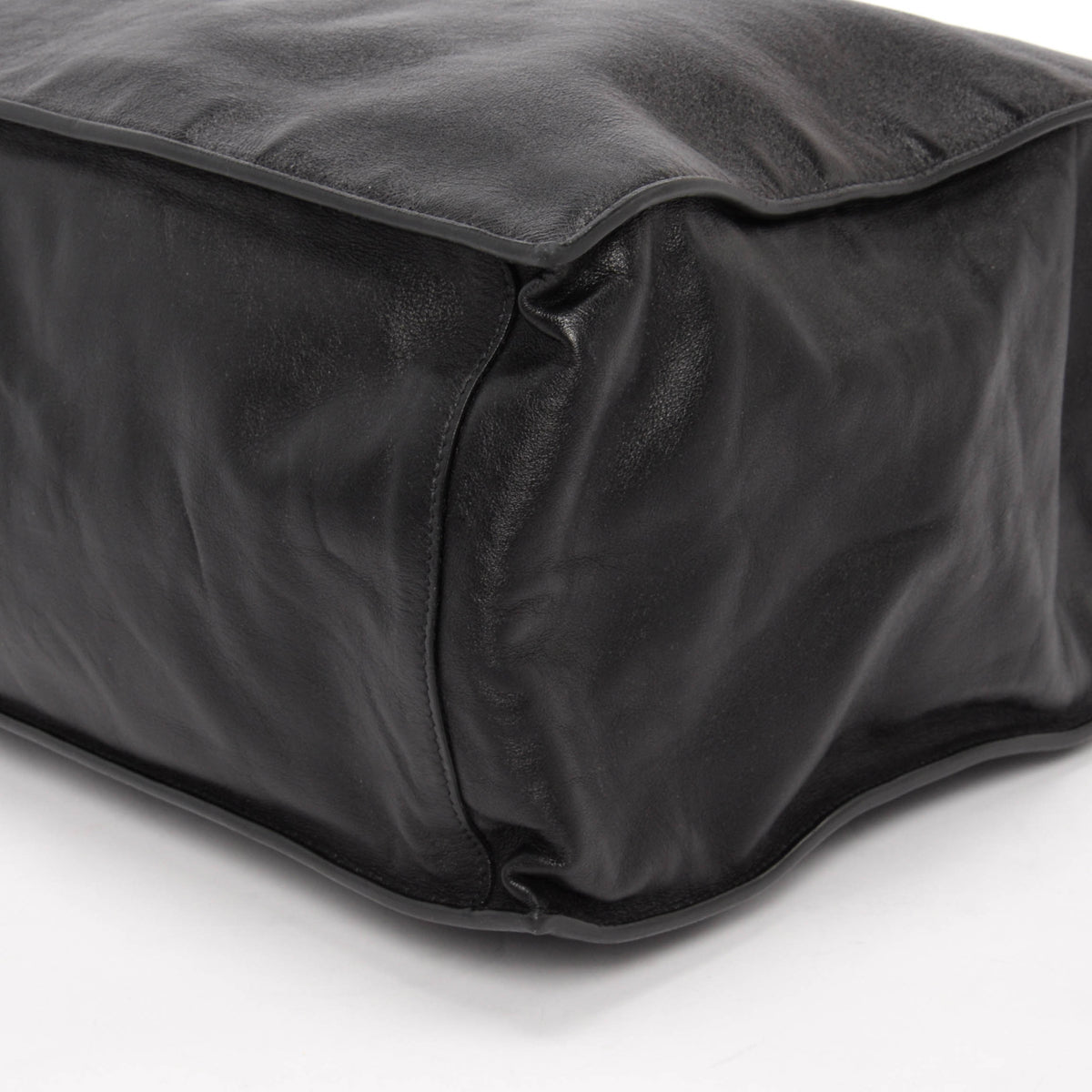 Saint Laurent Black Smooth Calfskin Rive Gauche Tote