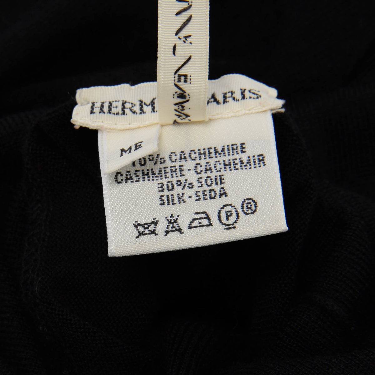 Hermes Black Cashmere & Silk Asymmetric S/Less Top M