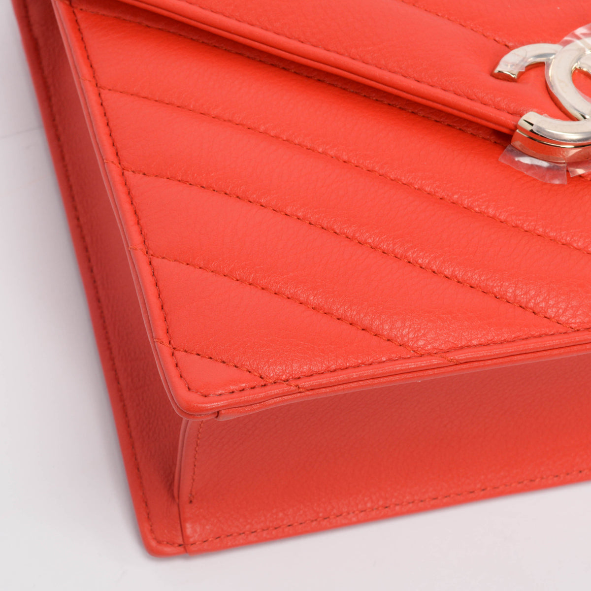 Chanel Red Chevron Calfskin Small Envelope Flap Bag