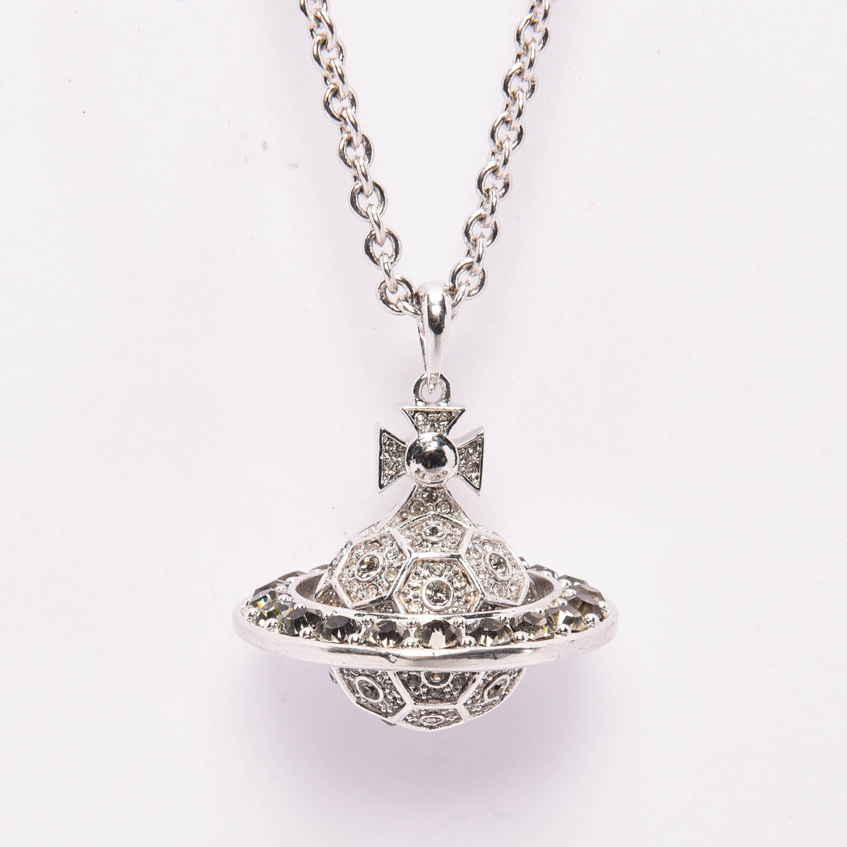 Vivienne Westwood Silver Crystal Mayfair Orb Necklace