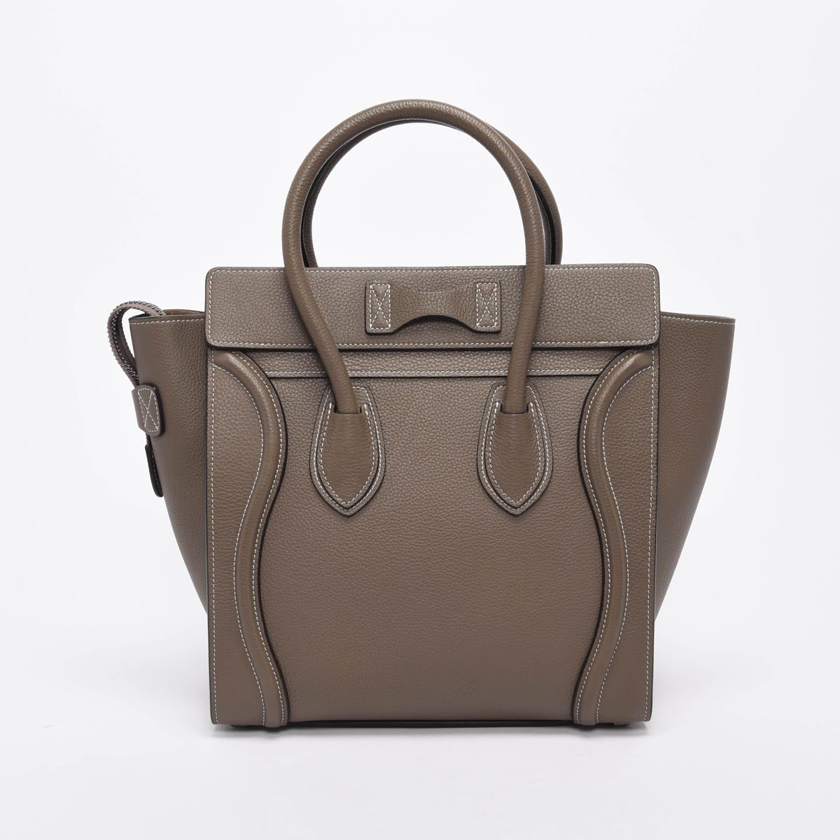 Celine Taupe Grained Calfskin Micro Luggage Bag