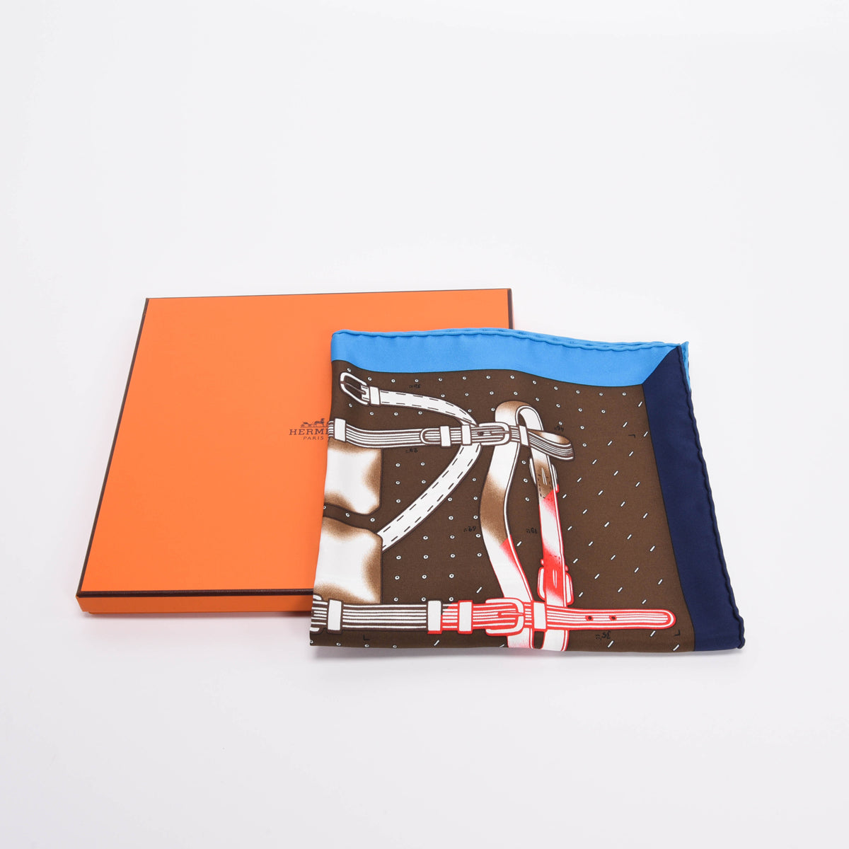Hermes Bronze Silk Harnais de Timon Scarf 90