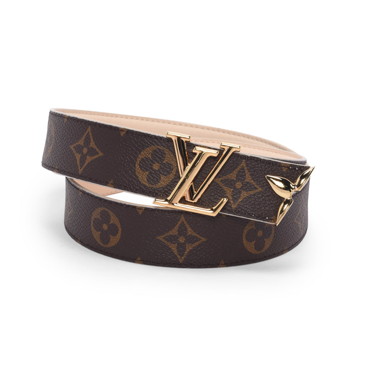 Louis Vuitton Cream Leather & Monogram Pretty LV Reversible Belt