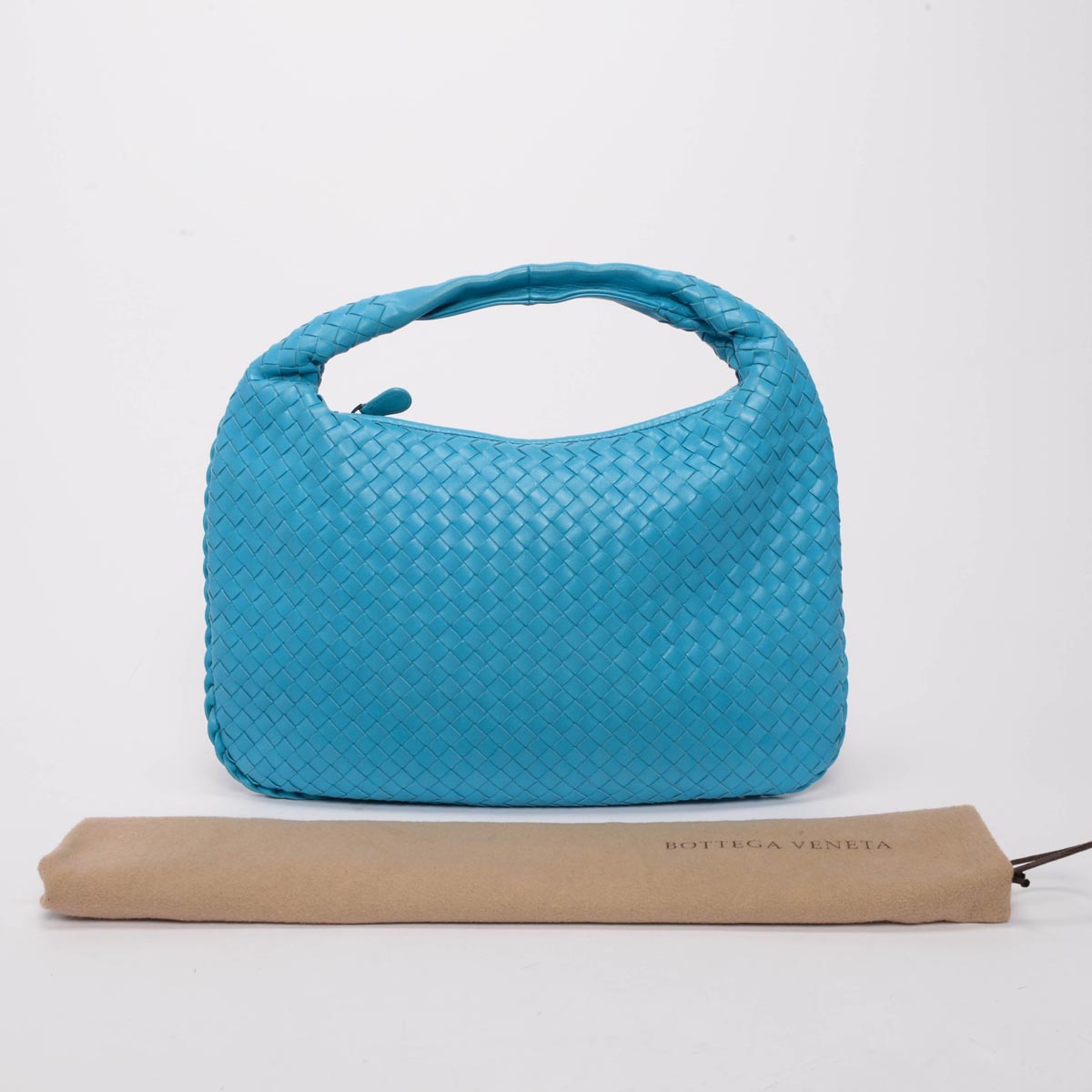 Bottega Veneta Aqua Intrecciato Small Veneta Hobo Bag