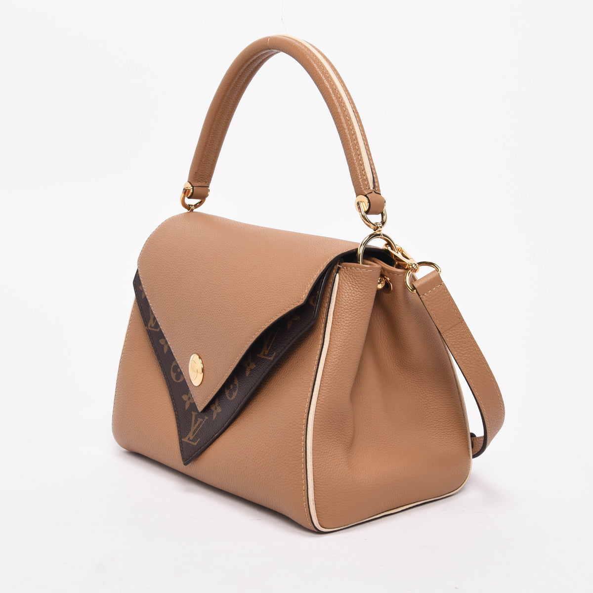 Louis Vuitton Sesame Grained Calfskin & Monogram Double V Bag