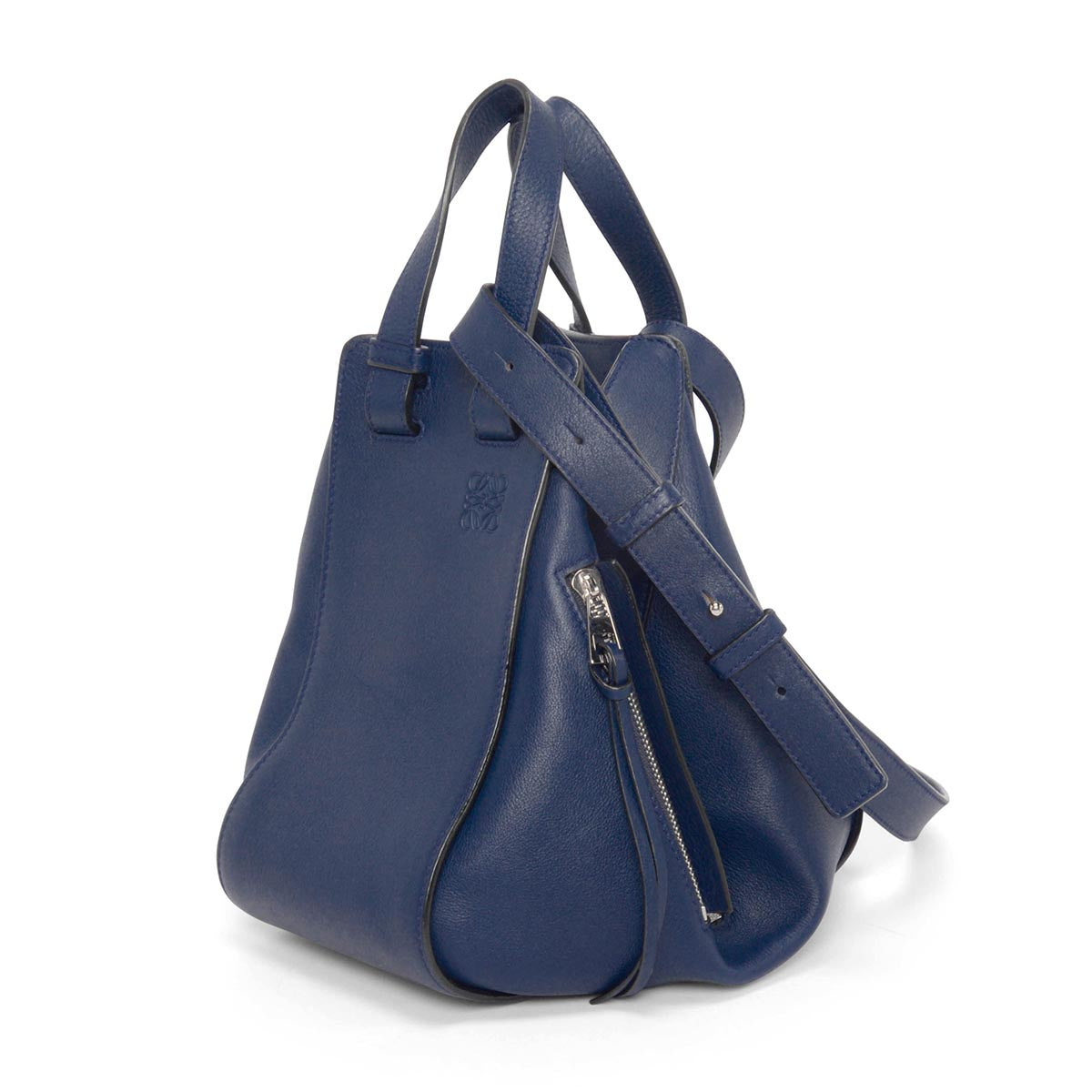 Loewe Navy Calfskin Small Hammock Bag