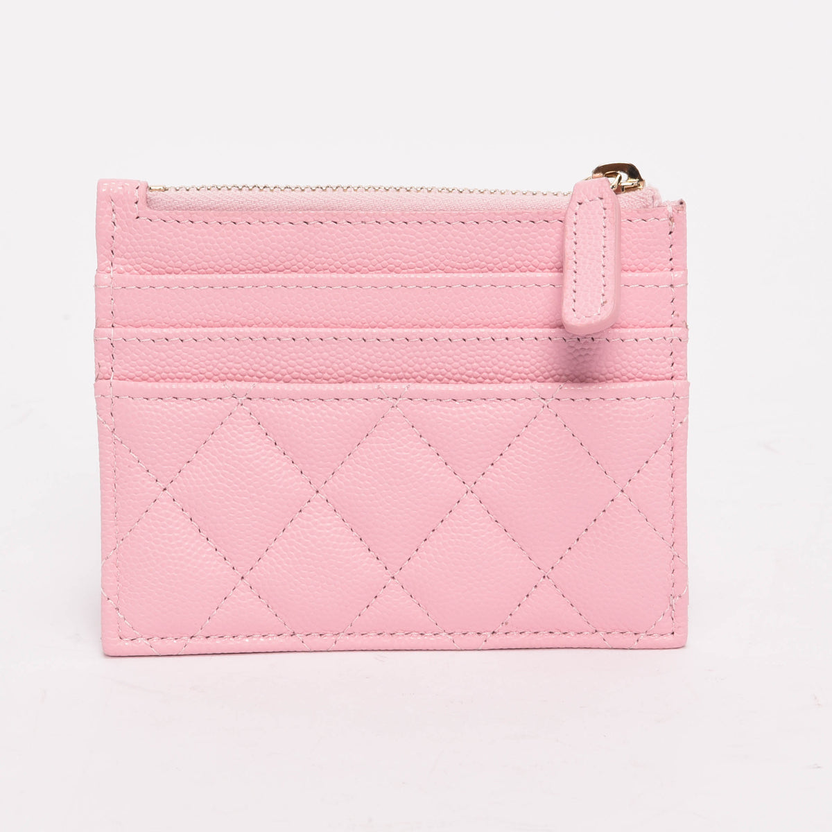 Chanel Pale Pink Caviar CC Zip Card Holder