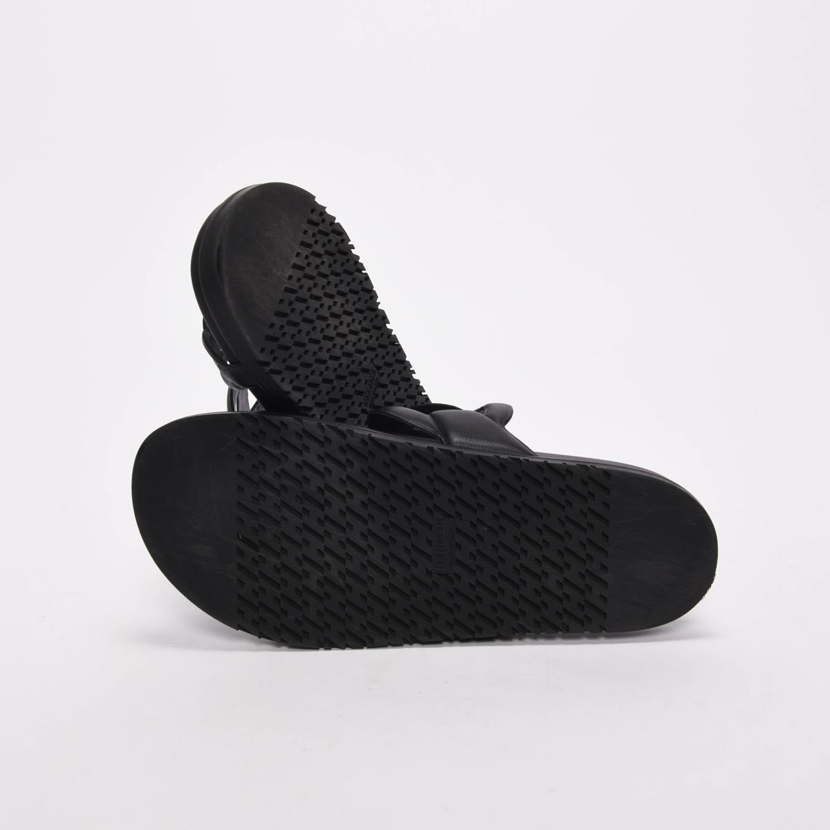 Hermes Black Nappa Extra Sandals 41