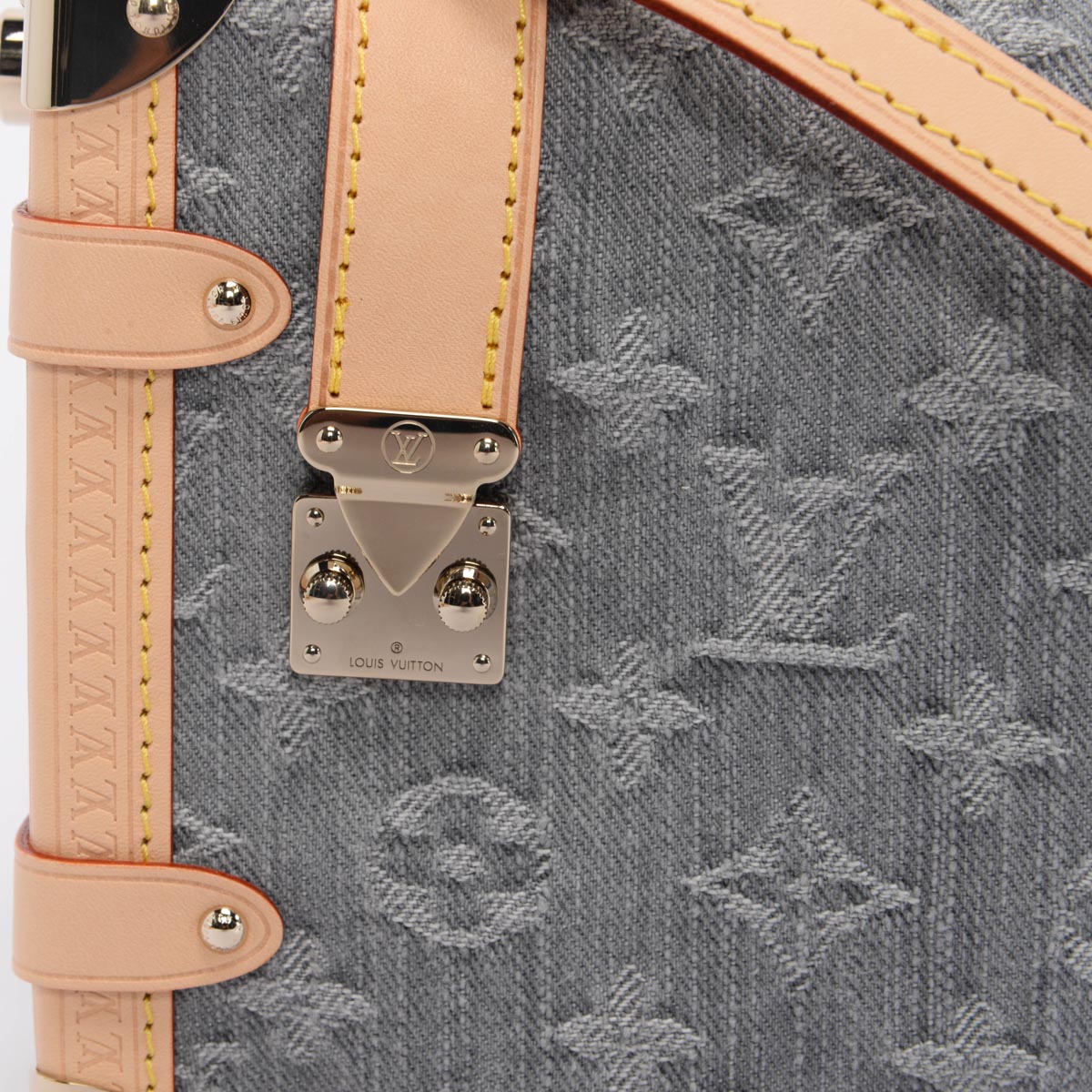 Louis Vuitton Grey Monogram Denim Side Trunk MM