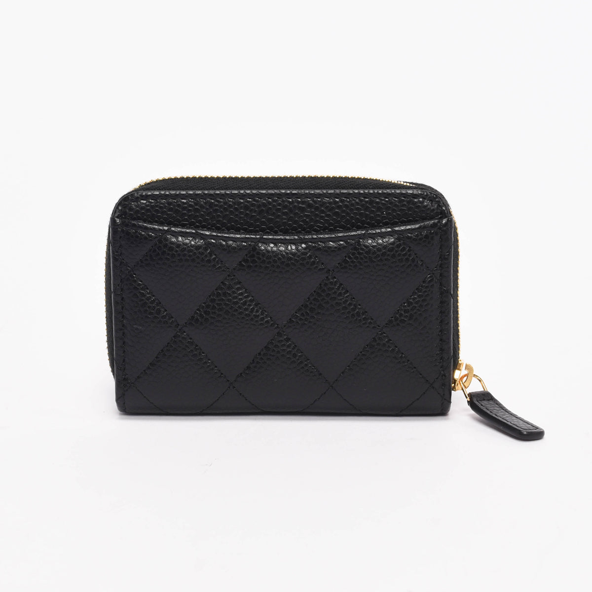 Chanel Black Quilted Caviar Classic Zipped Coin Purse